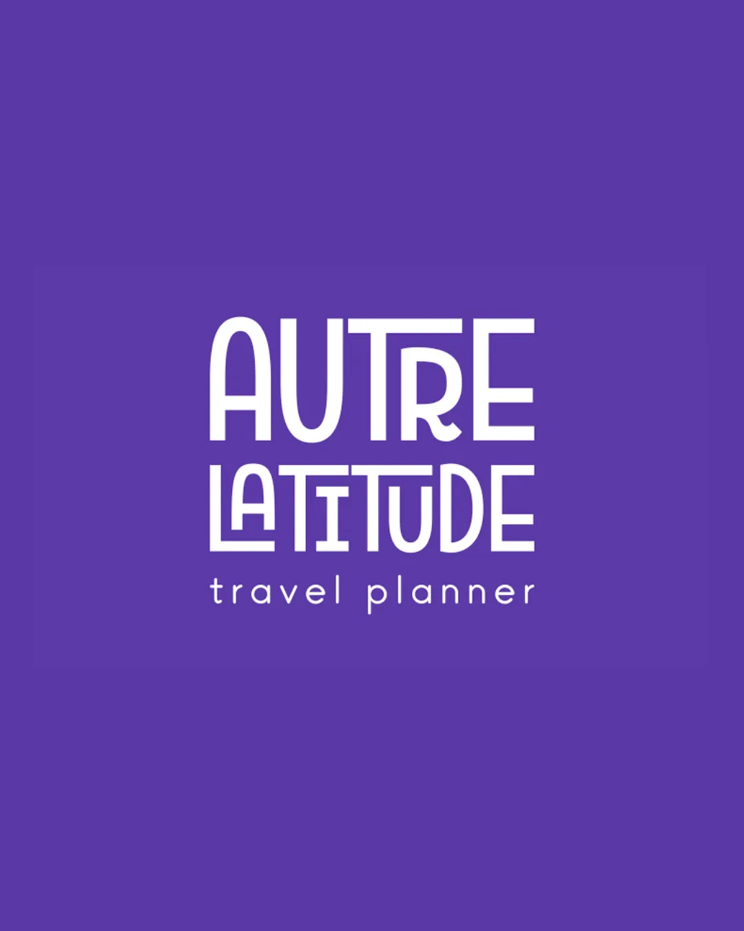 Logo d'Autre Latitude, travel planner, texte blanc sur fond violet