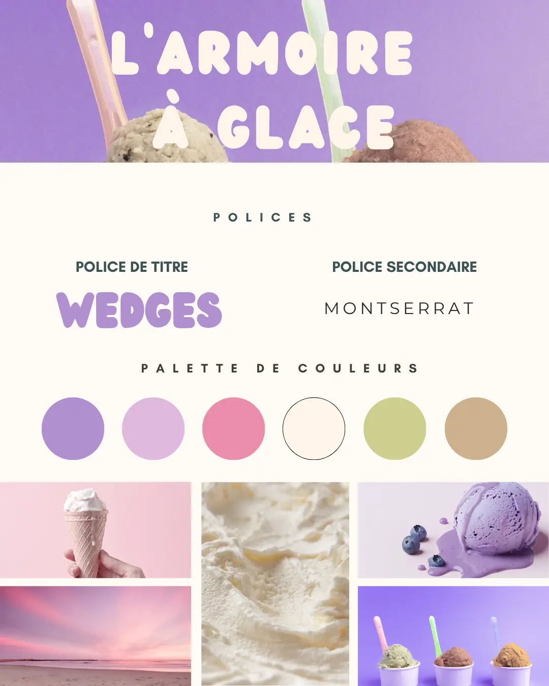 Projet fictif L'Armoire à Glace - identité visuelle