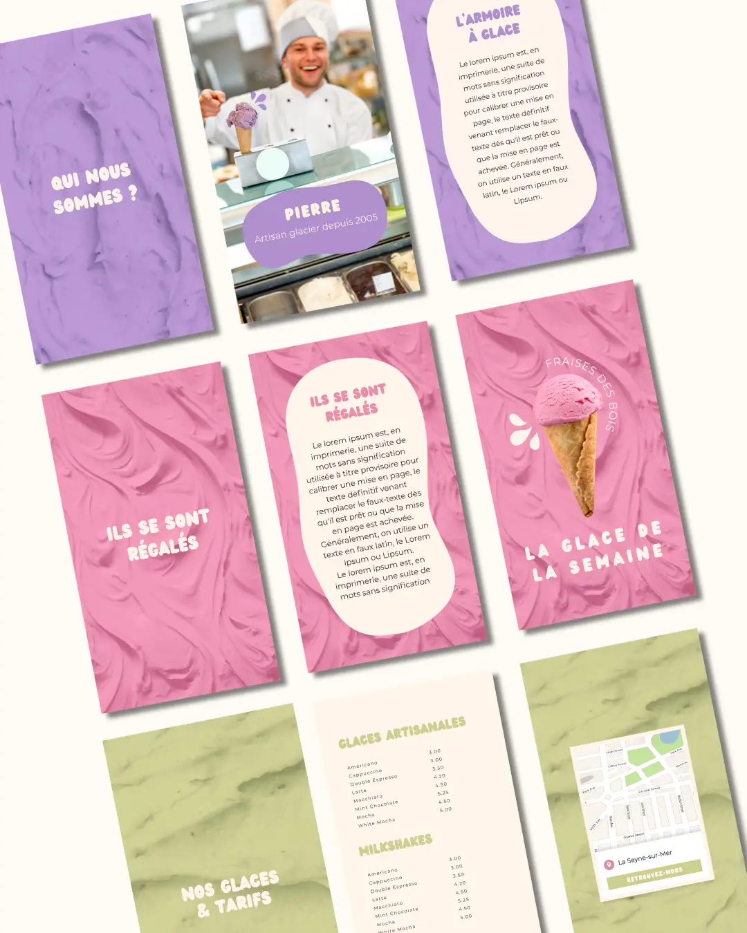 Projet fictif Frangines - stories Instagram