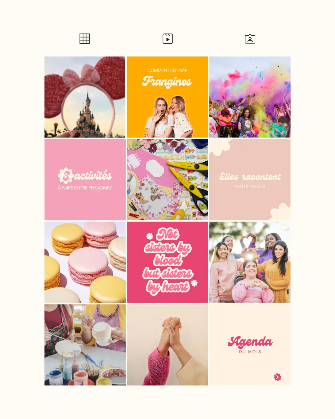 Projet fictif Frangines - feed Instagram